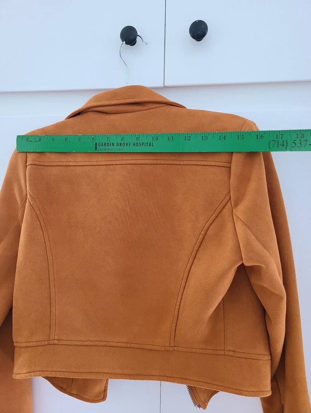 Michel Faux Suede Moto Jacket in Rust Orange - Women